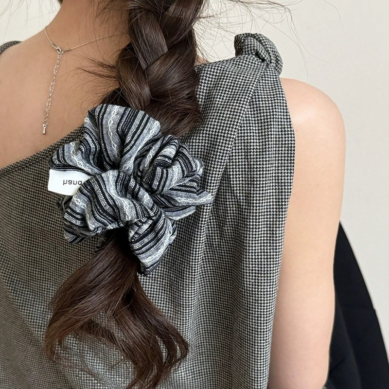 2024 Korea Fashion Stripe Hair - Silk Tie Striped recension och pris