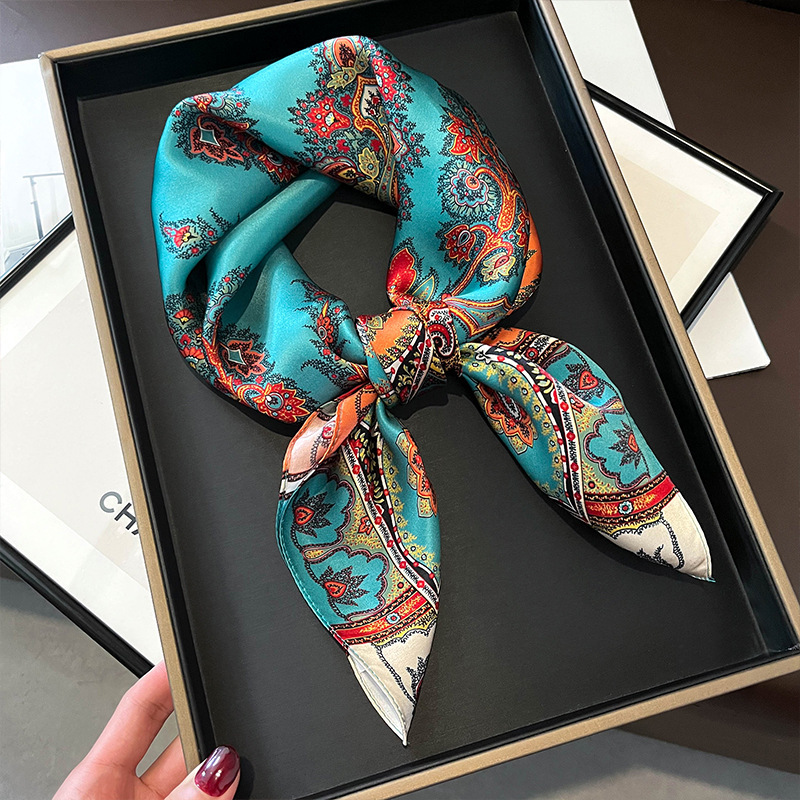 100% Real Silk Square Scarf Wo - Ascot Neck Scarf recension och pris