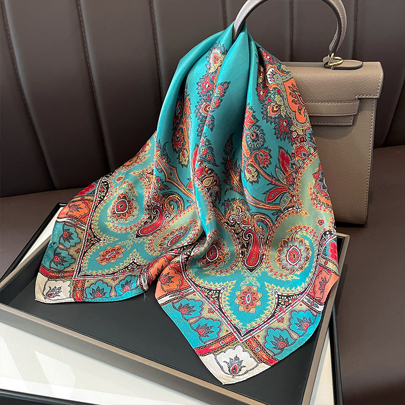 100% Real Silk Square Scarf Wo - Ascot Neck Scarf recension och pris