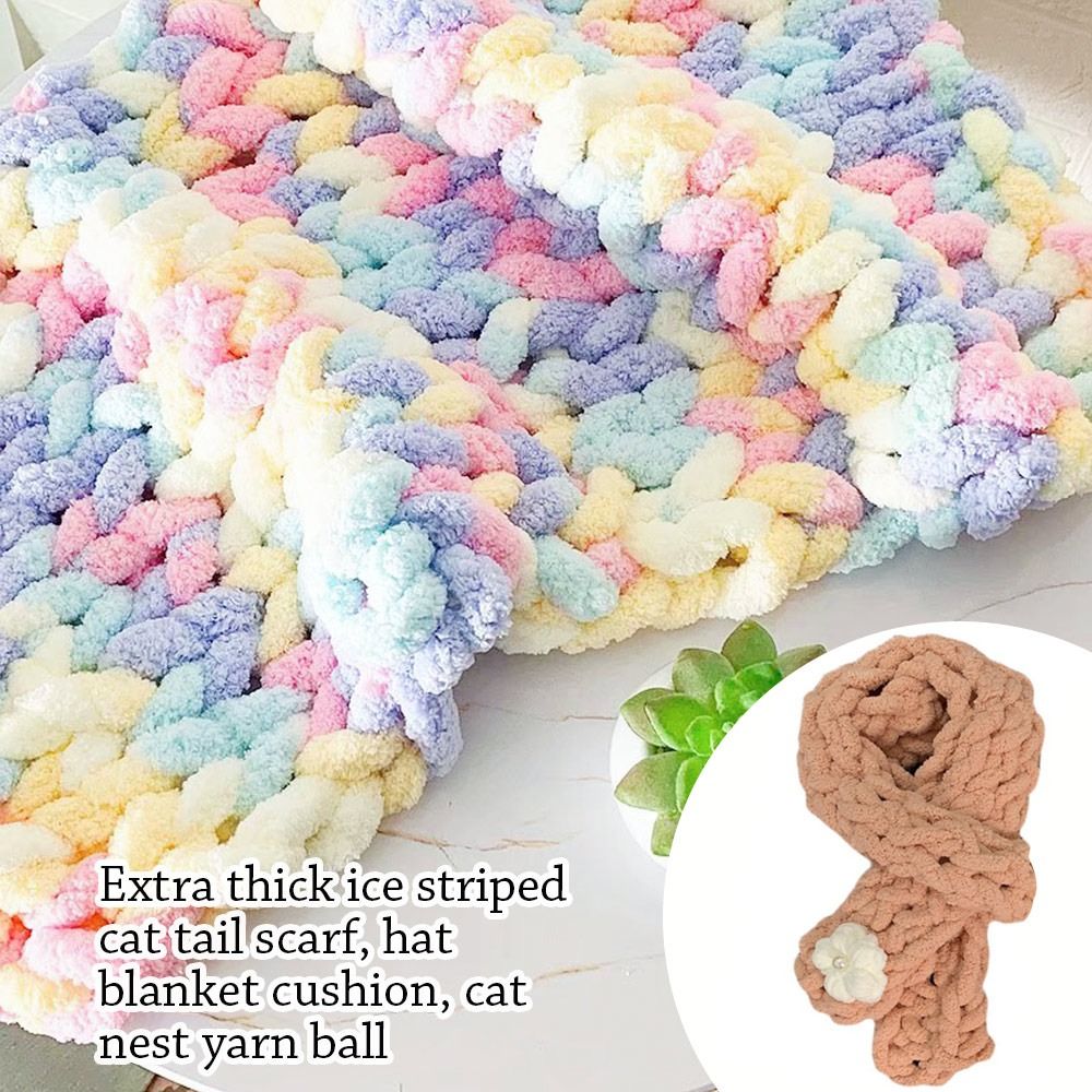 250g/Ball Multicolor Chenille  - Woven Scarf Blanket recension och pris