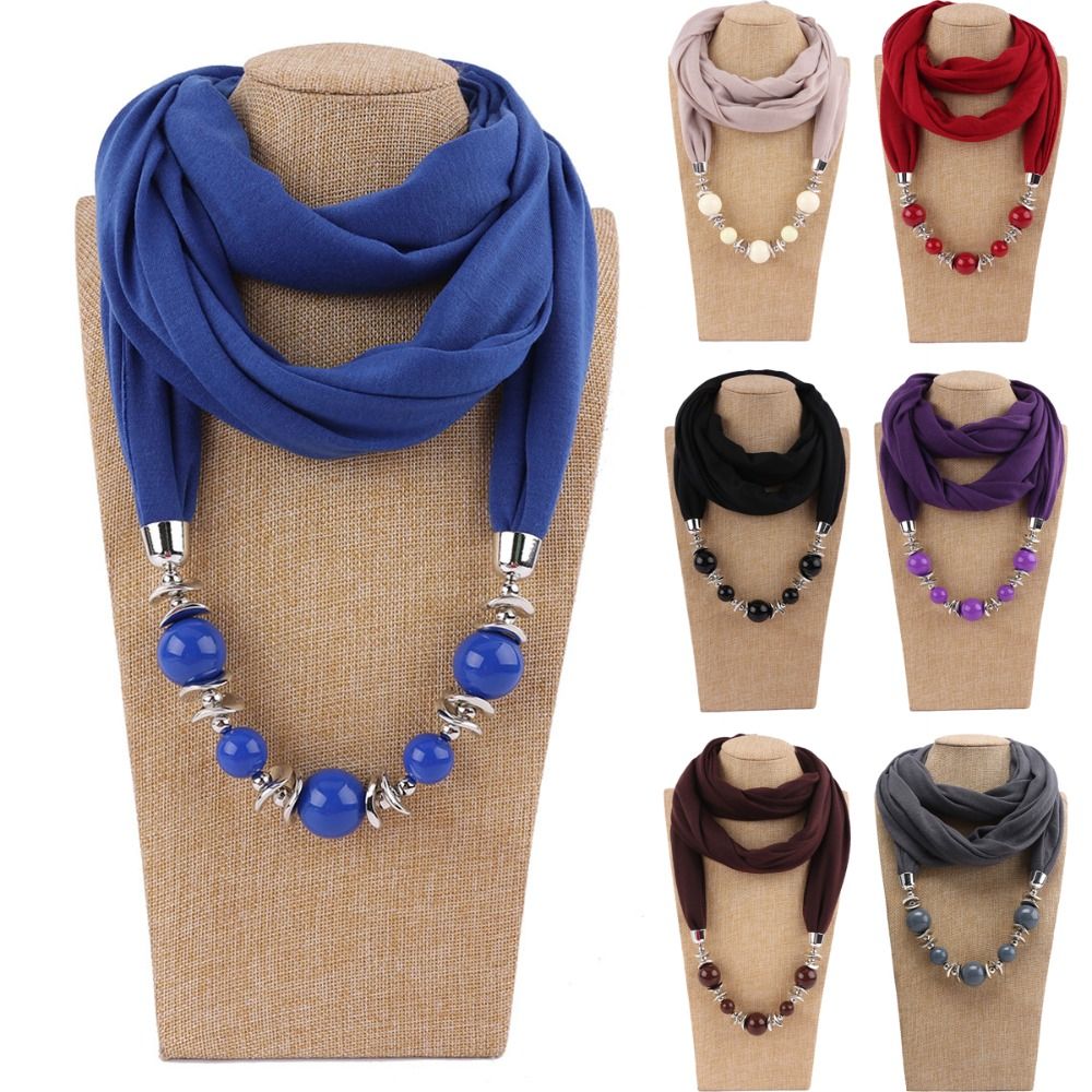 Fashion Chiffon Scarf Beaded E - Infinity Scarf Knit recension och pris