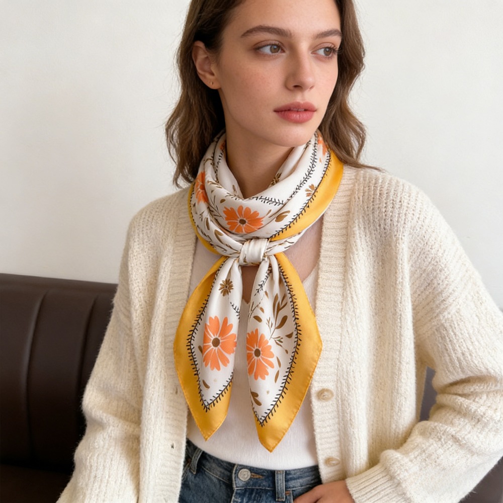 1Pc new printed fashion silk s - Silk Neck Scarf recension och pris